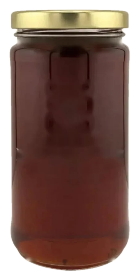 Maple Syrup honey in a one-pound glass jar